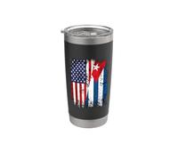 Vintage bandiera divisa USA e Cuba Bicchiere termico in acciaio inox doppia parete