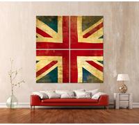 Vintage Bandiera GB Immagine Tela Set XXL Arte Union Jack Astratto England