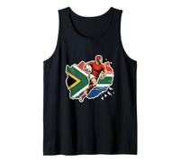 Vintage Banner Fan Sud Africa Bandiera Retro Canotta