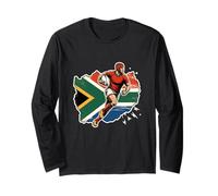 Vintage Banner Fan Sud Africa Bandiera Retro Maglia a Manica