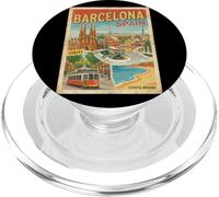 Vintage Barcellona Spagna Viaggio Souvenir Città Turistica Regalo PopSockets PopGrip per MagSafe