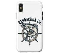 Vintage Barracuda Nautico Elmo Pesca Oceano Custodia per iPhone X/XS