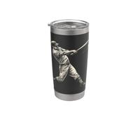 Vintage Baseball giocatore Batter Swing Retro Bicchiere termico in acciaio inox doppia parete