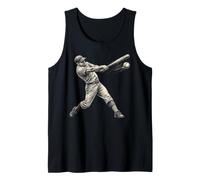Vintage Baseball Giocatore Batter Swing Retro Canotta