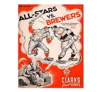Vintage Baseball Wall Art All Stars contro Brewers gioco di baseball parete