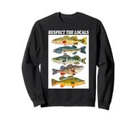 Vintage Bass Fishing Fish Chart Rispetta la gente del posto Felpa