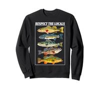 Vintage Bass Fishing Fish Chart Rispetta la gente del posto Felpa