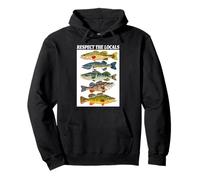 Vintage Bass Fishing Fish Chart Rispetta la gente del posto Felpa con Cappuccio