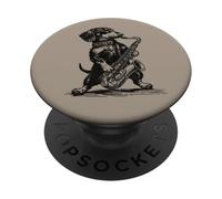 Vintage Bassotto Weenie Giocare Sax PopSockets PopGrip Adesivo