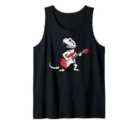 Vintage Bearded Dragons Punk Music Playing Guitar Canotta