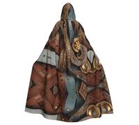 Vintage BeltHalloween stampato con cappuccio mantello adulto partito accappatoio mascherata e gioco di ruolo. Mantello mago di carnevale