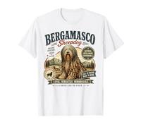 Vintage Bergamasco Sheepdog Razza Retro Distressed Maglietta