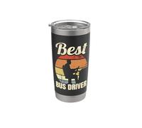 Vintage Best Bus Driver School Tour Bicchiere termico in acciaio inox doppia parete