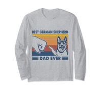 Vintage Best German Shepherd Dad Ever Papà pastore tedesco Maglia a Manica