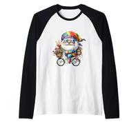 Vintage Bicycle Hippie Accessories for Men with Peace Hand Maglia con Maniche Raglan