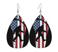 Vintage Bigfoot American Flag Orecchini In Pelle Penzolare Orecchini Divertenti Accessori Per Donna Decorazioni