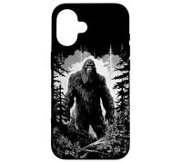 Vintage Bigfoot Mitico Sasquatch Grafica in bianco e nero Custodia per iPhone 16