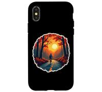 Vintage Bike Amante Autunno Bicicletta Rider Autunno Tramonto Retro Custodia per iPhone X/XS