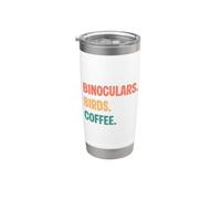Vintage Binocolo Uccelli Coffee Lovers Bicchiere termico in acciaio inox doppia parete