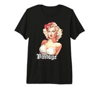Vintage Bionda Pin-Up Ragazza x Bella Ragazza Maglietta Premium
