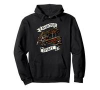Vintage Biplane Aviator Spirit Retro Airplane Pilot Felpa con Cappuccio