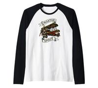 Vintage Biplane Aviator Spirit Retro Airplane Pilot Maglia con Maniche Raglan