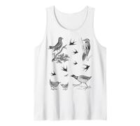 Vintage Bird Art per Le Donne Che Amano Gli Uccelli Uomini ammiratori di Uccelli Canotta