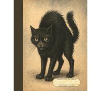 Vintage Black Cat Notebook: Witchy, Retro, Halloween Aesthetic • Cream-Colored Lined Pages