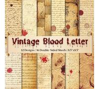 Vintage Blood Letter Scrapbook Paper Craft Pad: 12 handwriting Old Paper Designs, 36 Double-Side Sheets Printed on 8.5"x8.5" Sized Paper. Perfect for ... Album, Mixed Media, Decoration, DIY & More!