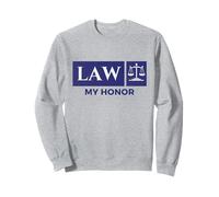 Vintage Blu Bianco Bilancia di Giustizia Legge My Honor Studente Felpa