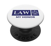 Vintage Blu Bianco Bilancia di Giustizia Legge My Honor Studente PopSockets PopGrip Adesivo