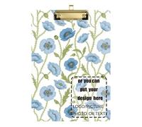 Vintage Blue Corn Papaveri Personalizza Padfolio Appunti Cartella Hard Board per Pallavolo Baseball Allenatori Dimensioni 9 x 12