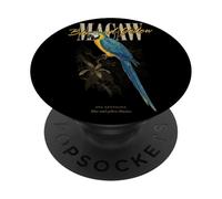 Vintage Blue-e-Yellow Ara Uccello Arte Natura Osservazione PopSockets PopGrip Adesivo
