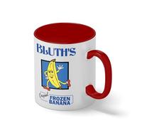 Vintage Bluth's Frozen Banana - Classic TV Parody Bianco tazza di caffè con Red Rim & Handle Mug