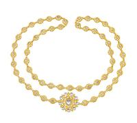Vintage Body Chain with Diamonds Waist Chain Gold Heavy Metal Tweed Clothing Chain Accessories Shoulder Chain