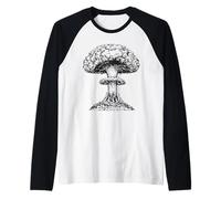Vintage Bomba atomica Fallout Nucleare Fissione Fungo Nuvola Maglia con Maniche Raglan