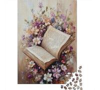 Vintage Book Flowers Puzzle Giochi 1000 Pezzi Regalo Per Lui E Per Lei Arte Interesting Puzzle Adulti Foto 38x26cm/1000pcs