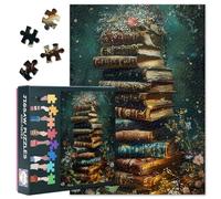 Vintage Books Puzzle per adulti 1000 pezzi - Difficile puzzle di famiglia sfidante, 70 x 50 cm Jigsaw Puzzles Blooming Floral, puzzle gioco per donne decorazione della casa
