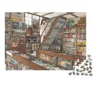 Vintage Bookstore Puzzle 1000 Pezzi Carta Riciclata Maximalism Puzzles per Anziani Educativo Gioco Decompressione Allevia la Demenza Senile Gift 38x26cm/1000pcs