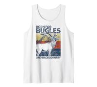 Vintage Born for Bugles e Backcountry Retro Hunting Elk Canotta