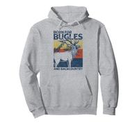 Vintage Born for Bugles e Backcountry Retro Hunting Elk Felpa con Cappuccio