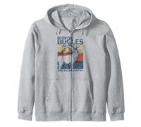 Vintage Born for Bugles e Backcountry Retro Hunting Elk Felpa con Cappuccio