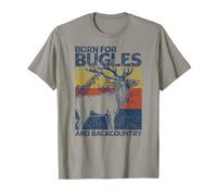 Vintage Born for Bugles e Backcountry Retro Hunting Elk Maglietta