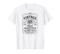 Vintage Born In 1935 Classic Original 90th Birthday Maglietta