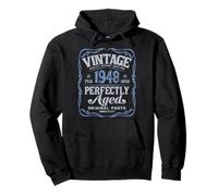 Vintage Born in 1948 Classic Original 78th Birthday Felpa con Cappuccio