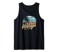 Vintage Born in 1966 Palm Tree Vacation Sunset 60th Birthday Canotta