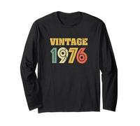 Vintage Born in 1976 Classic 50th Birthday Maglia a Manica