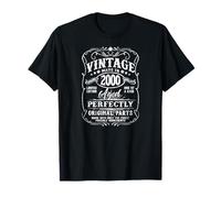 Vintage Born In 2000 Classic Original 25th Birthday Maglietta