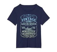 Vintage Born in Green River Wyoming Classic Birthday Maglietta, Donna Plus-Size, Navy, 2X