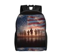 Vintage Borsa Da Viaggio American Veterans Day Zainetto Scuola Stampa 3D Zaino Per Le Scuole Per Studenti, Scuola, Trekking, 42X32X14Cm